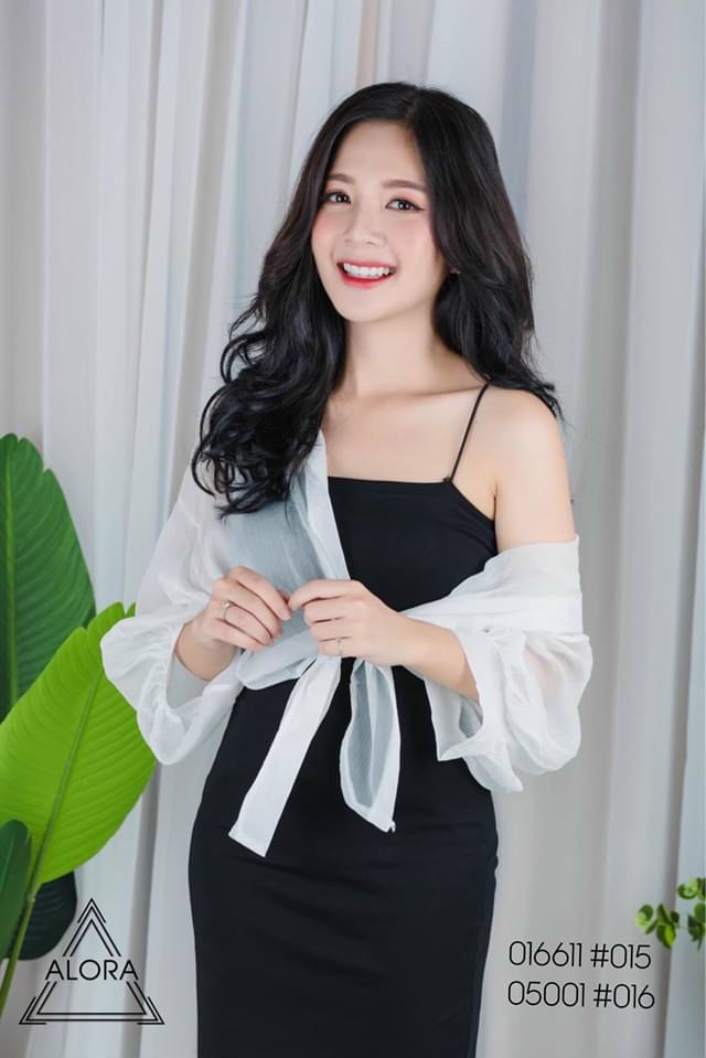SET ÁO SƠ MI VOAN CỘT EO VÀ ĐẦM 2 DÂY, PHỤNG HOÀNG