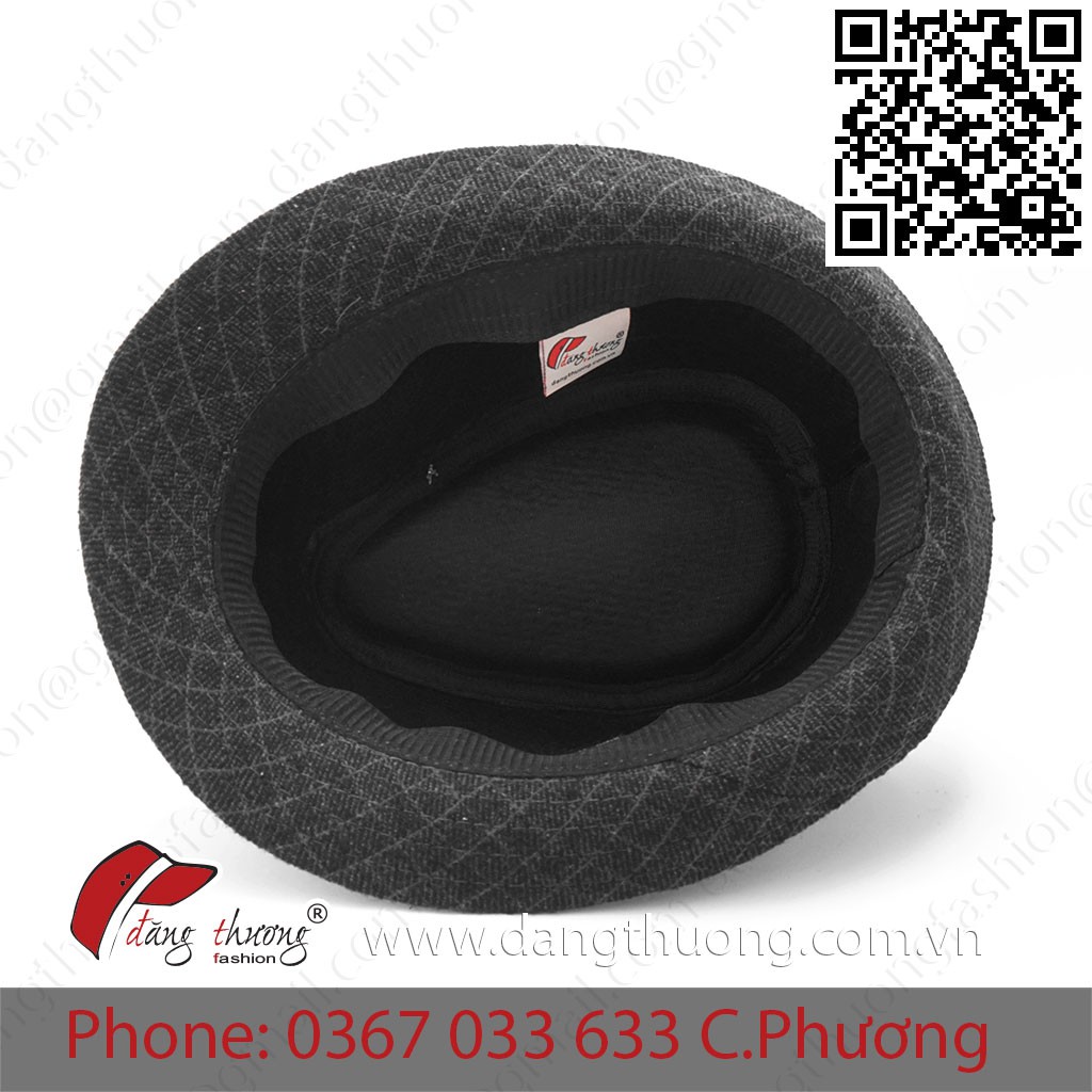 [HÀNG CÓ SẴN]Mũ nón phớt Fedora Nỉ Dạ Xám Đậm