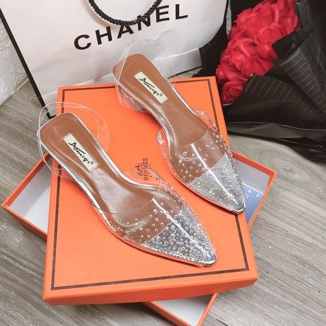 Sandal 3 phân quai trong đính hạt đá