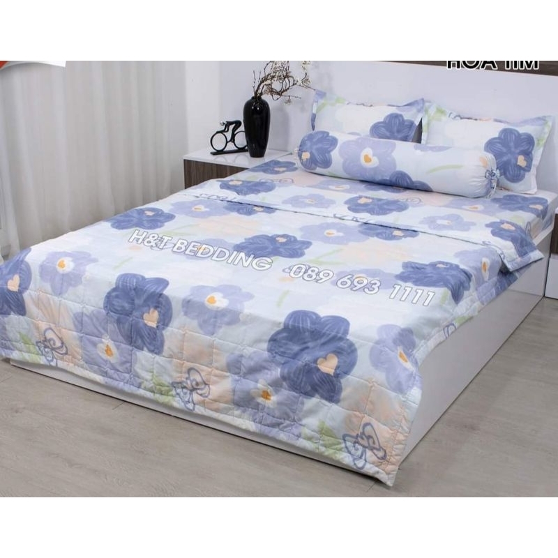 Bộ chăn hè trần bông ga gối 5 món poly cotton mẫu mới được chọn mẫu