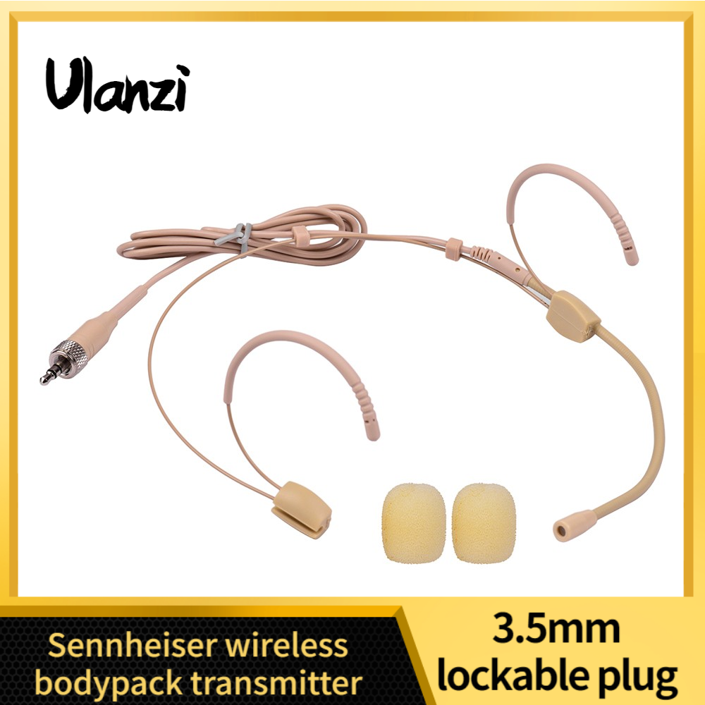Good Quality Headset Microphone Condenser Mic 3.5mm Lockable Plug Compatible with Sennheiser Wire-less Bodypack Trans-mitter
