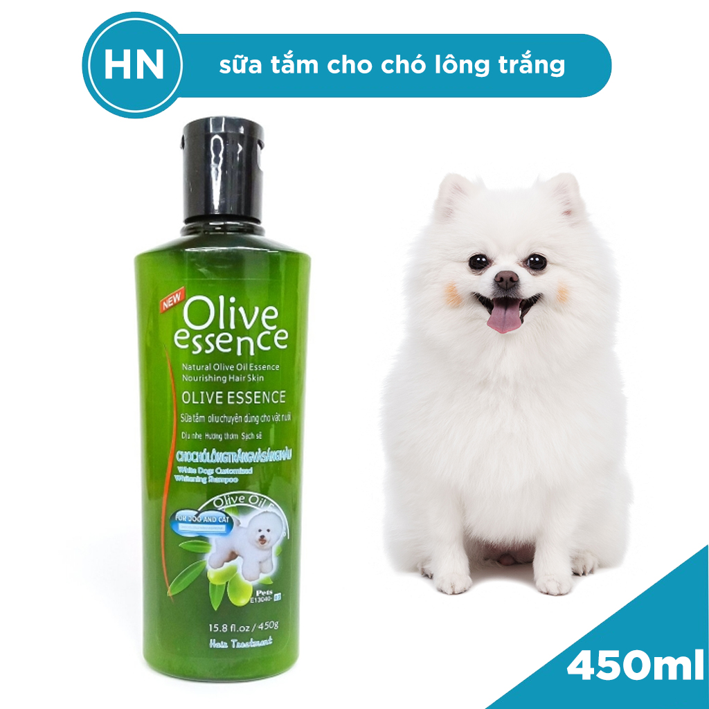 Sữa Tắm Cho Chó Mèo Olive Essence Cho Chó Lông Trắng 450ml - Phụ Kiện Cho Thú Cưng
