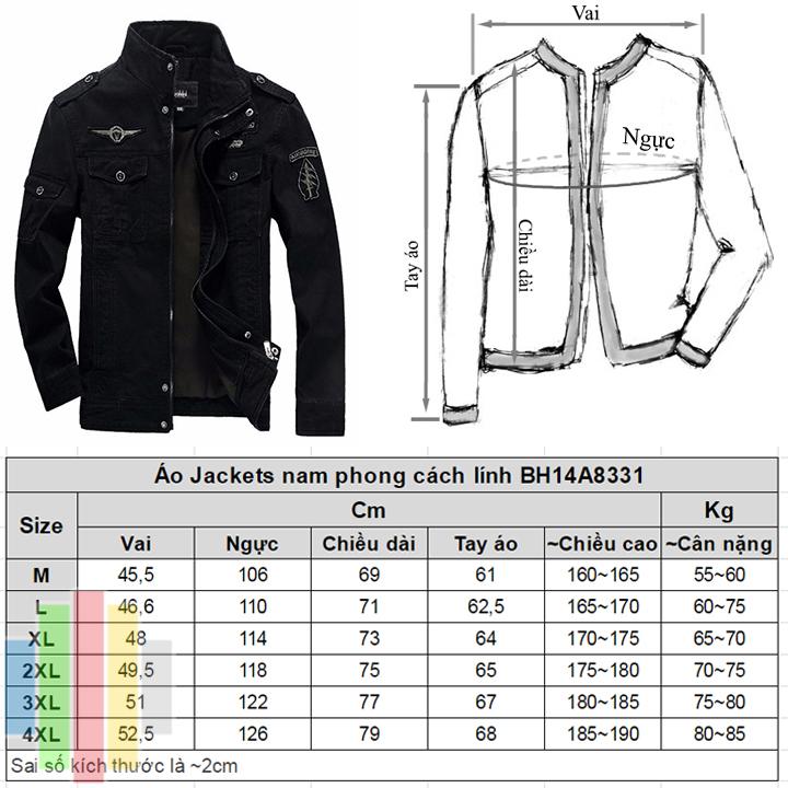 Áo Jackets nam phong cách lính BH14A8331