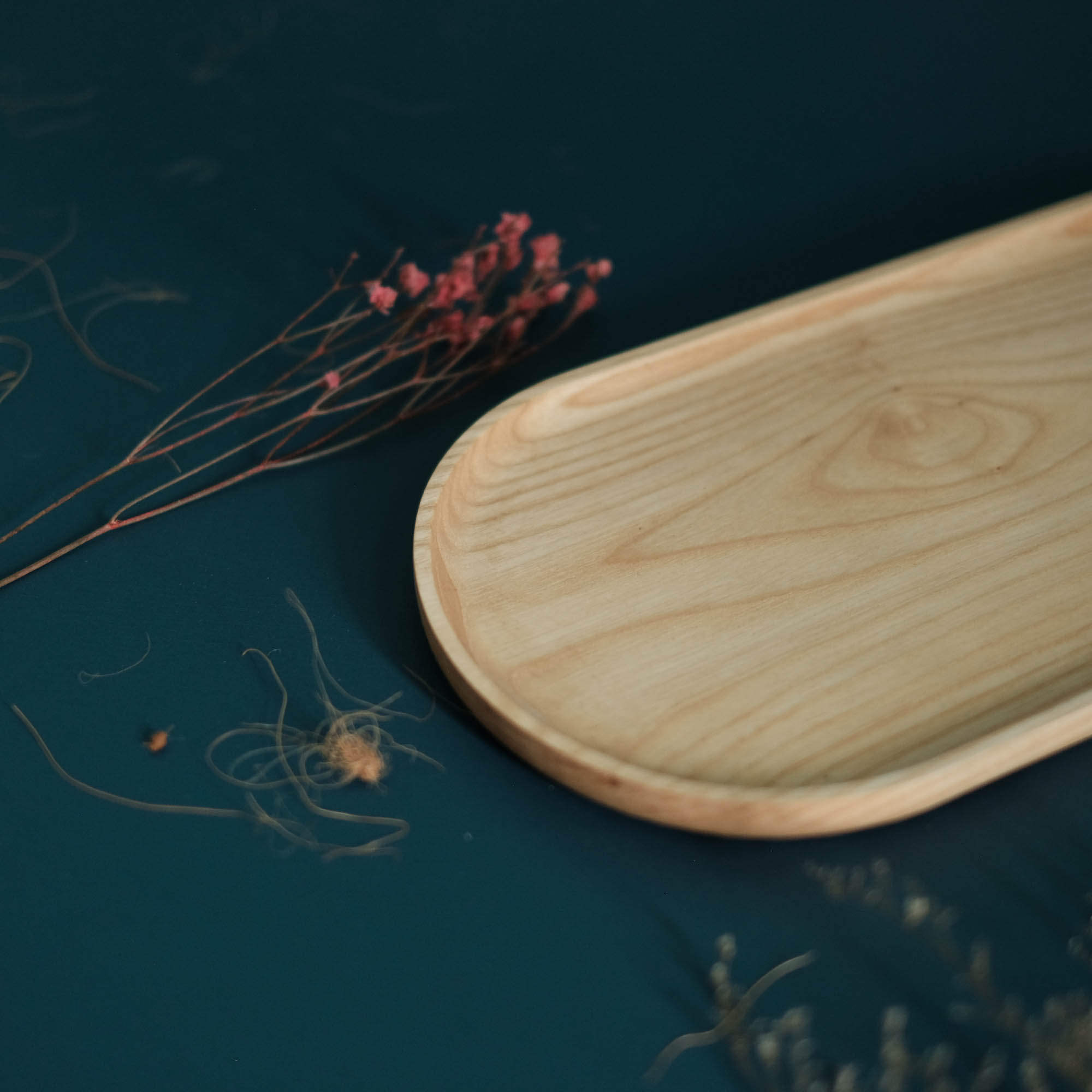 [HCM]Khay gỗ 0val Khay oval tay cầm đựng đồ ăn