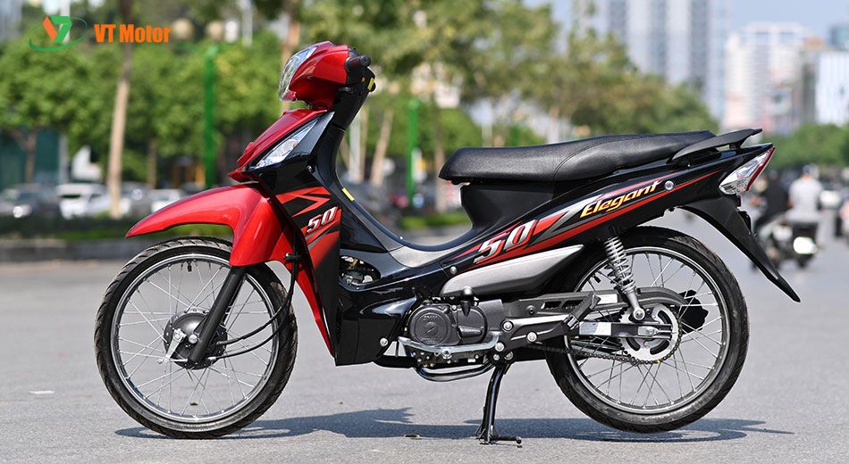 Tem xe Elegant , tem rời dán xe đỏ đen cao cấp