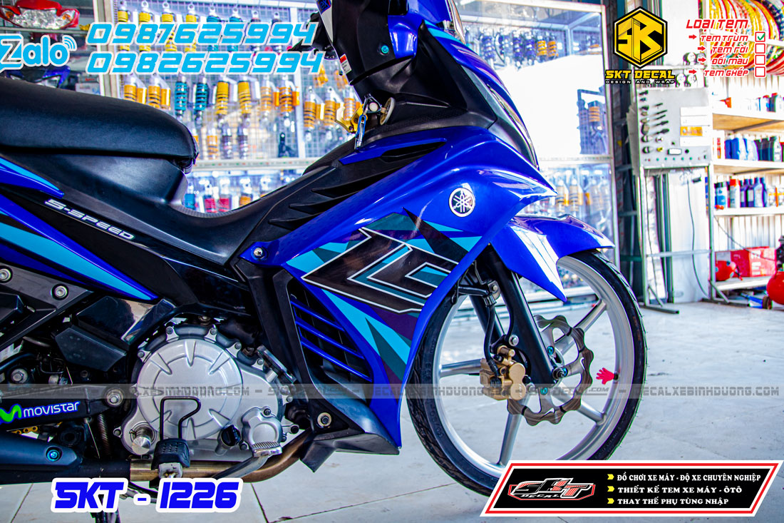 tem trùm exciter 135 xanh đen lc