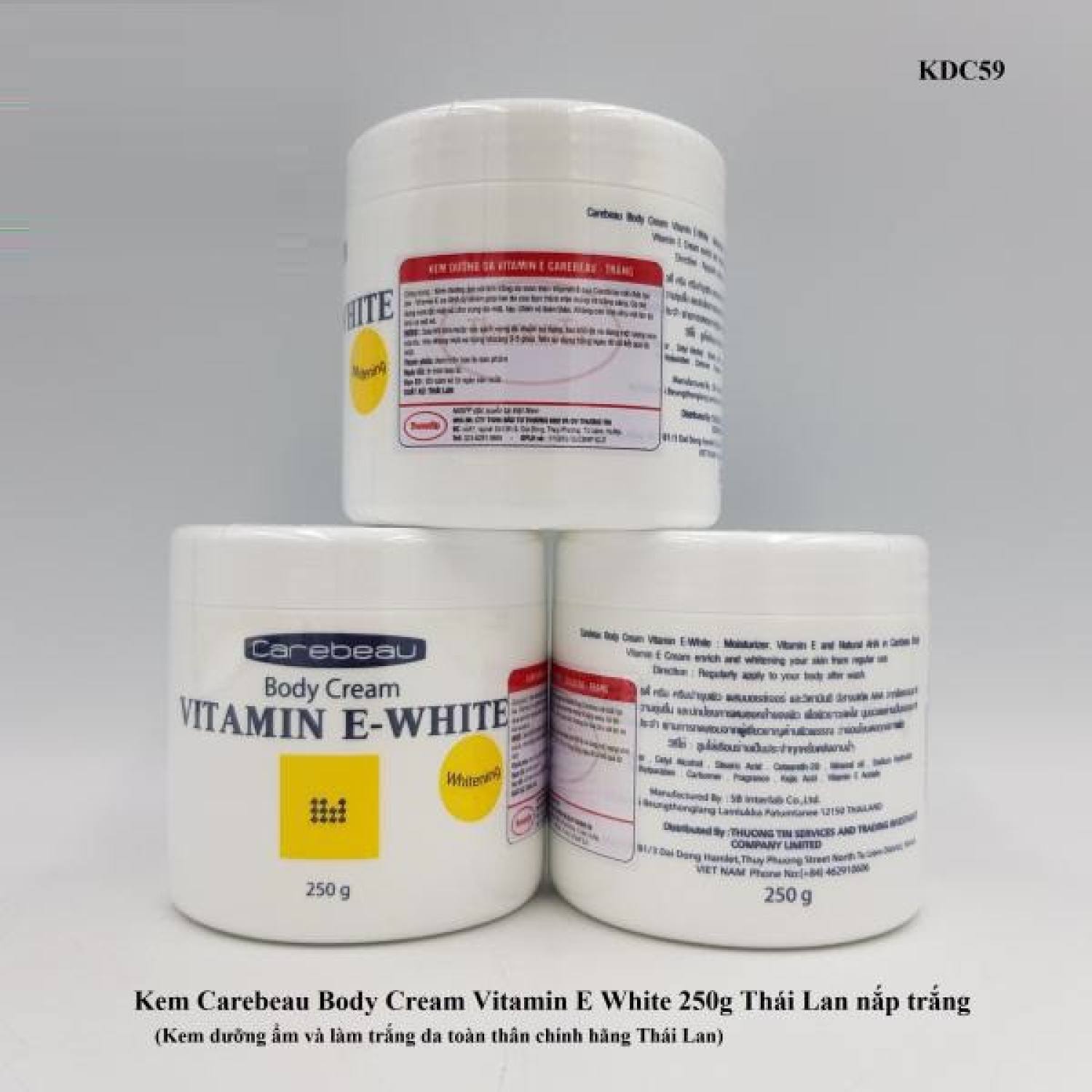 Kem Dưỡng Trắng Da Carebeau Vitamin E-White 250g