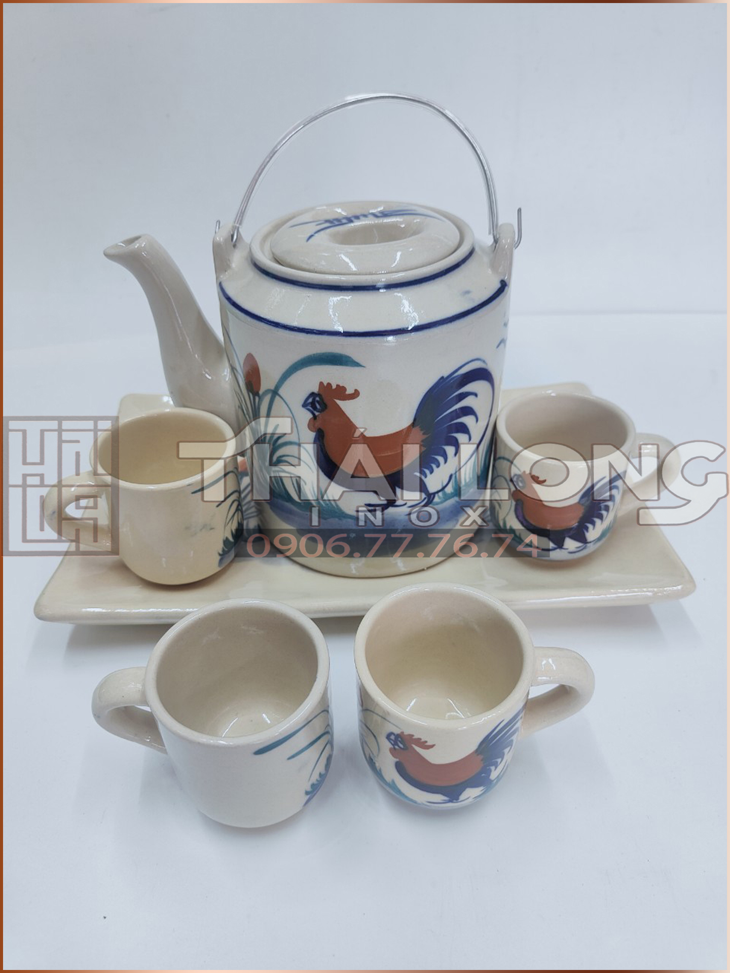 BỘ TÁCH TRÀ GỐM SỨ HÌNH CON GÀ KÈM ĐĨA [Có sẵn] [Rẻ vô địch] [Chính hãng] [Ảnh thật]
