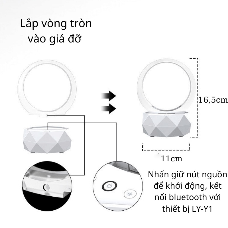Loa bluetooth không dây có đèn ngủ LED 7 màu
