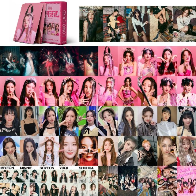 55pcs kpop idol gidle photocards i feel album lomo cards i-dle photo lomo card ye shuhua minnie postcard fans gift