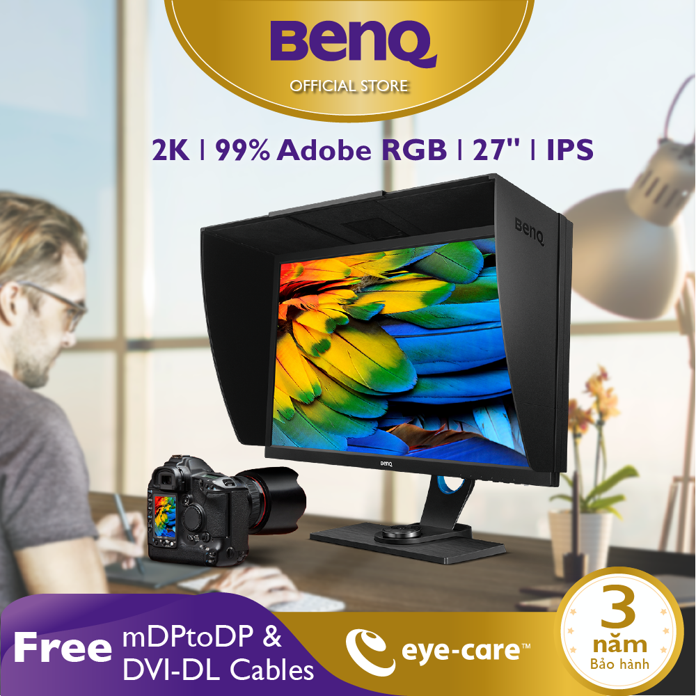 Màn hình máy tính đồ họa BenQ SW2700PT 27 inch QHD 2K IPS Adobe RGB cho nhiếp ảnh gia xử lý hình ảnh