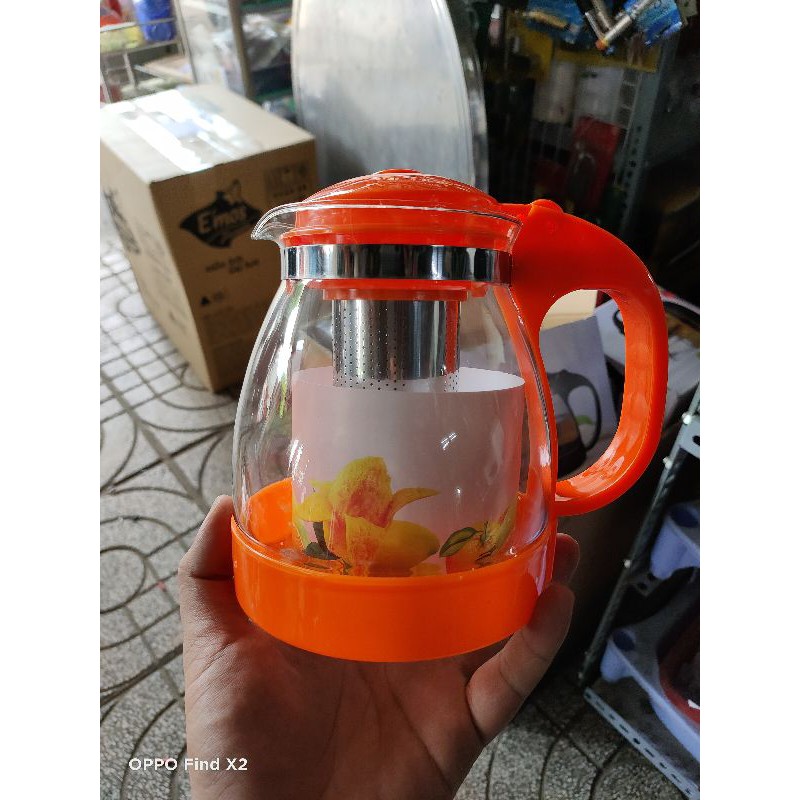 [HCM]Bình Trà Thủy Tinh Có Lược Loại 1500Ml