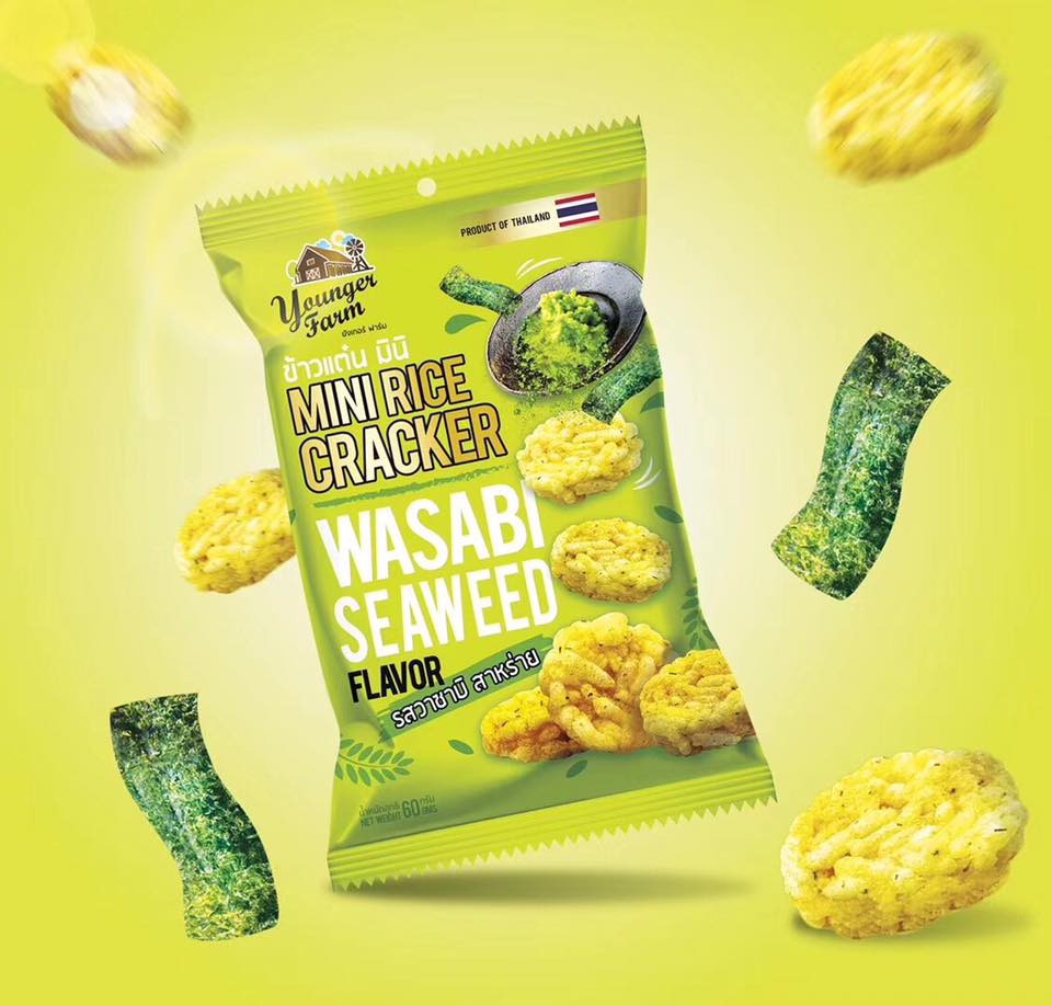 Bánh cốm gạo Younger Farm thái lan vị wasabi
