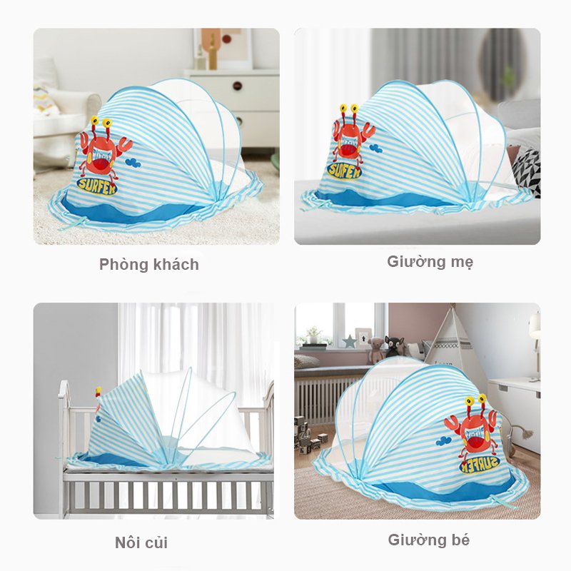 Màn chụp gấp gọn chống muỗi hình thú cho bé