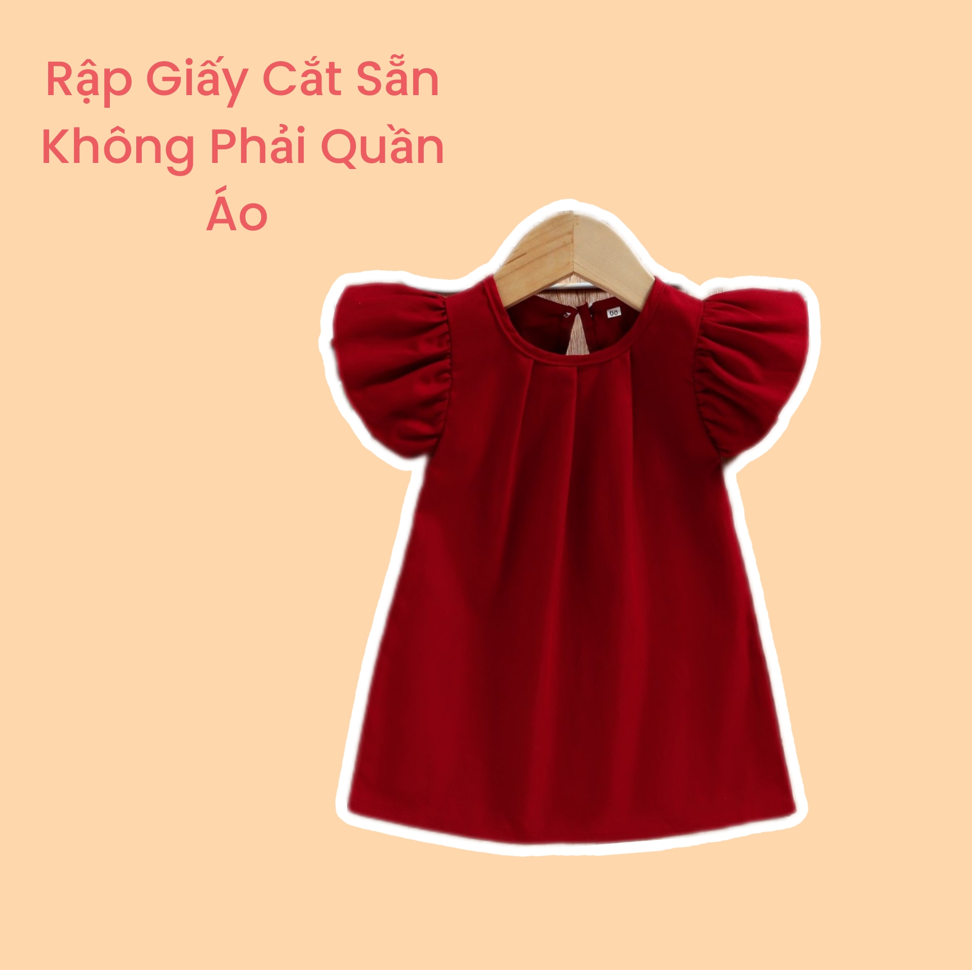 Rập giấy cắt sẵn - Rập giấy may váy xếp li cổ tay cánh tiên bé gái