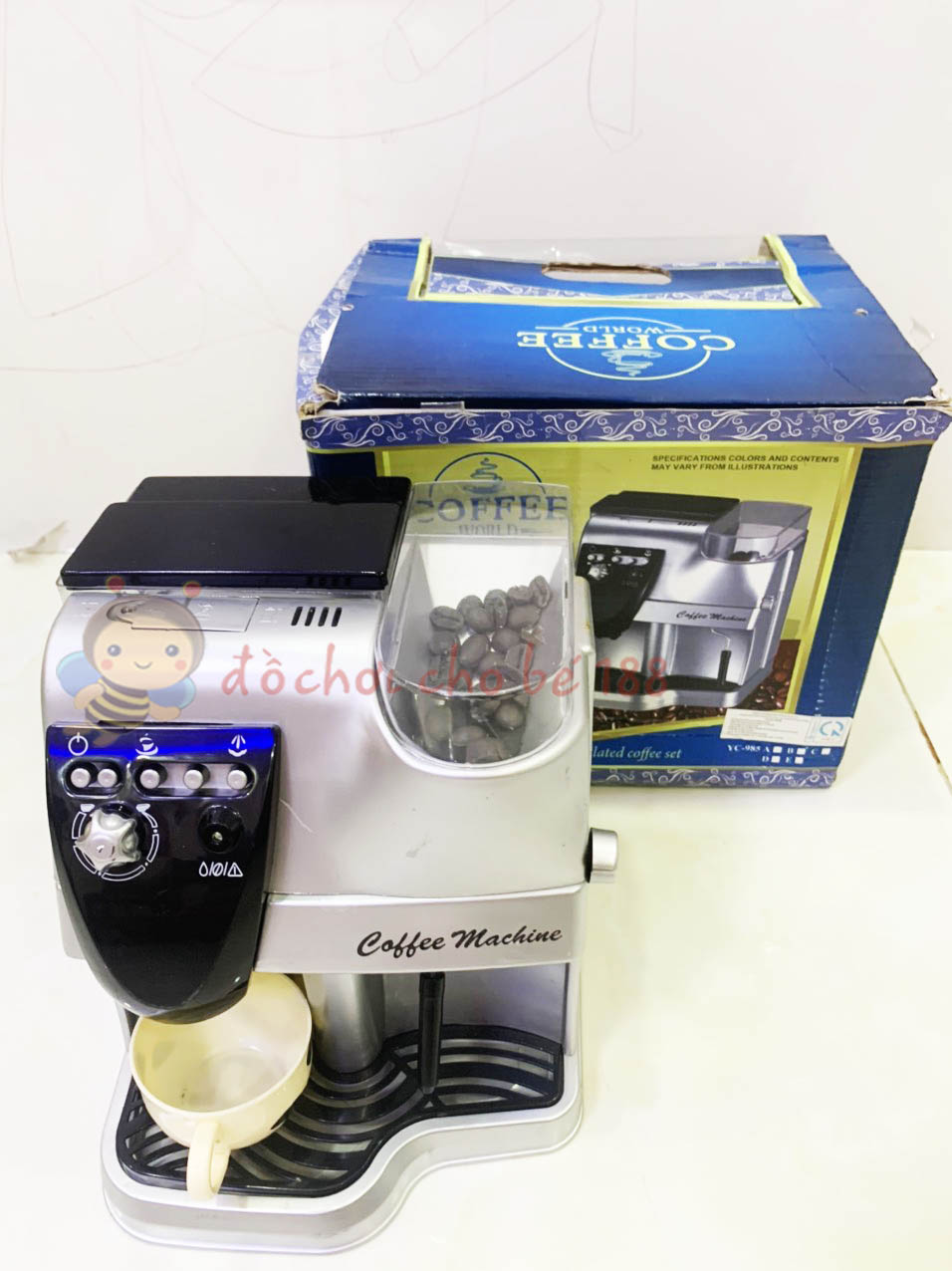 [HCM]Vỉ đồ chơi máy pha cà phê sử dụng pin