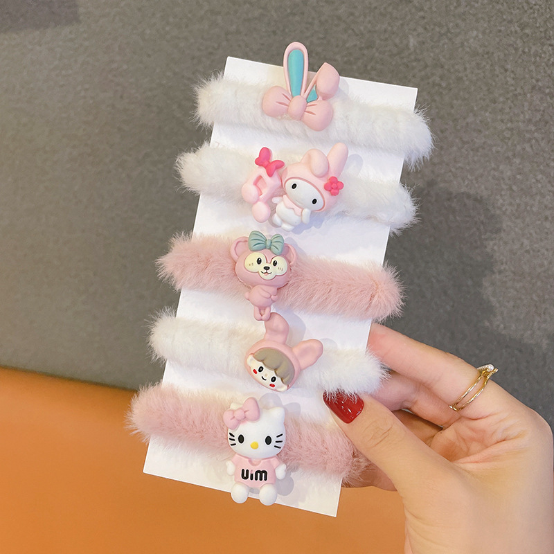 Vĩ 5 buộc tóc lông hoạt hình cho bé