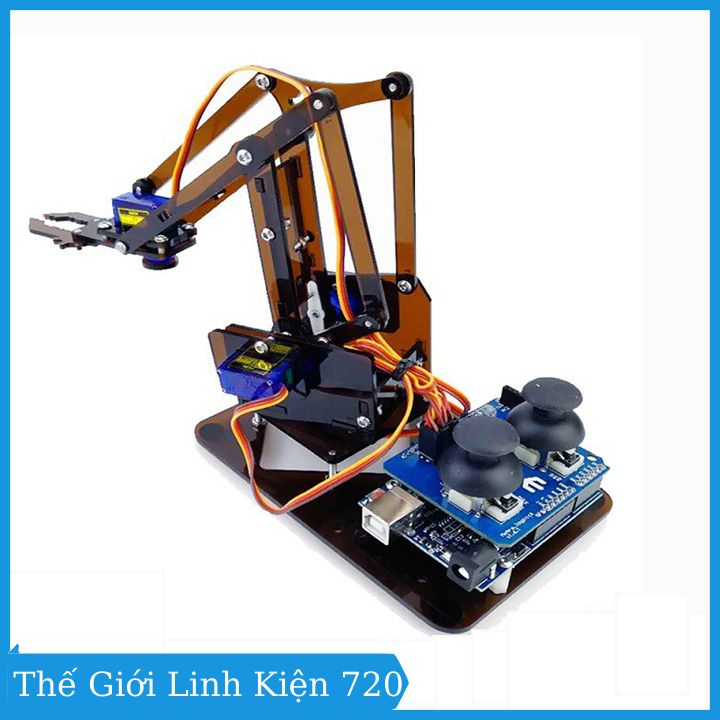 DIY cánh tay Robot Arduino Uno Mica chất liệu mica/gỗ độ dày 2mm