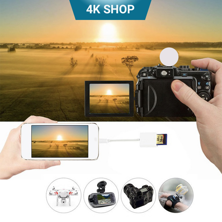Đầu đọc thẻ SD Micro SD OTG cho i.p tablet táo