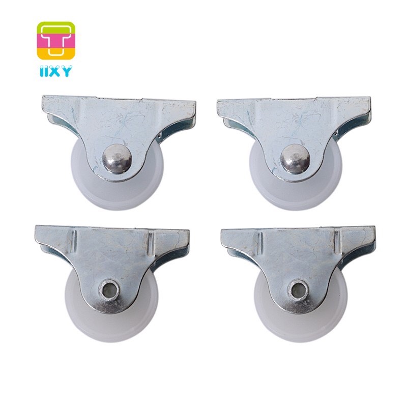 Bộ 4 Bánh Xe Nhựa Màu Trắng Thay Thế Cho Đồ Nội Thất 25mm , Bánh xe đẩy nhựa trắng