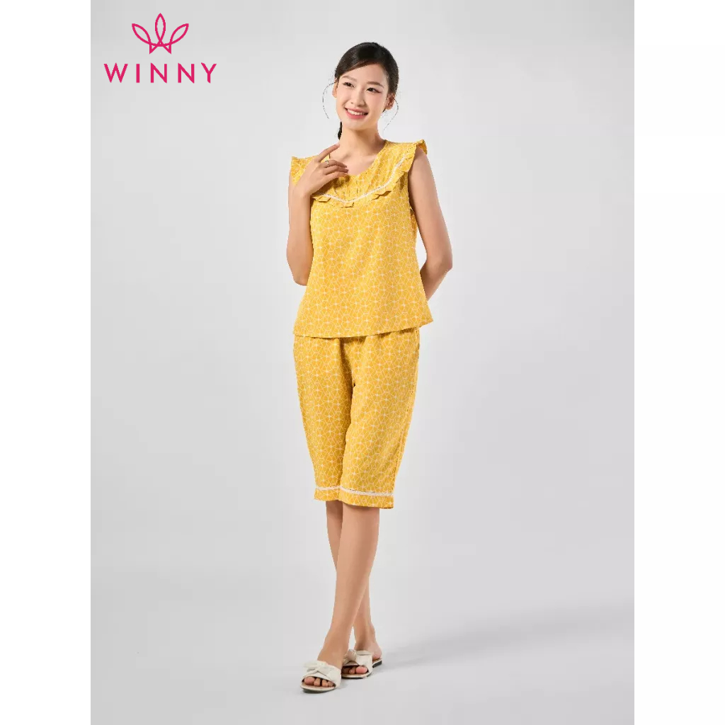 WINNY - Bộ đồ lụa sát nách quần ngố mặc nhà 2MNSA23026S