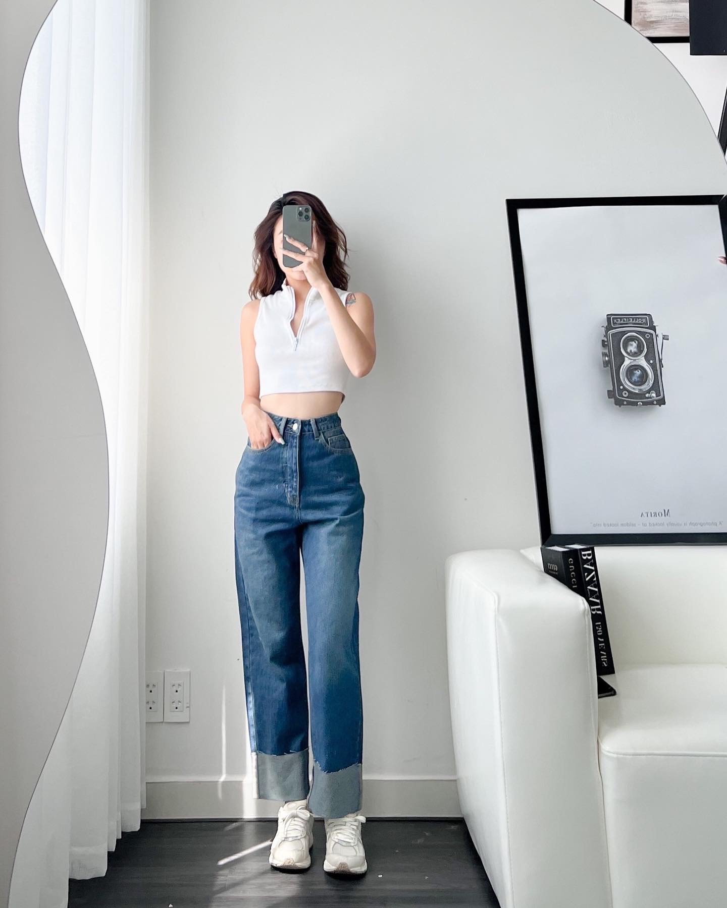 Quần Jeans suôn lật lai nhiều màu AfterBefore