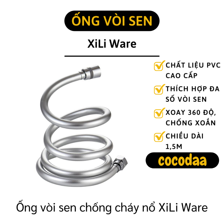 Dây vòi sen Xi Li cao cấp - Dây cấp nước vòi hoa sen nhựa PVC. chống chát nổ, chống rối - Ống vòi sen trơn PVC dày, áp lực cao