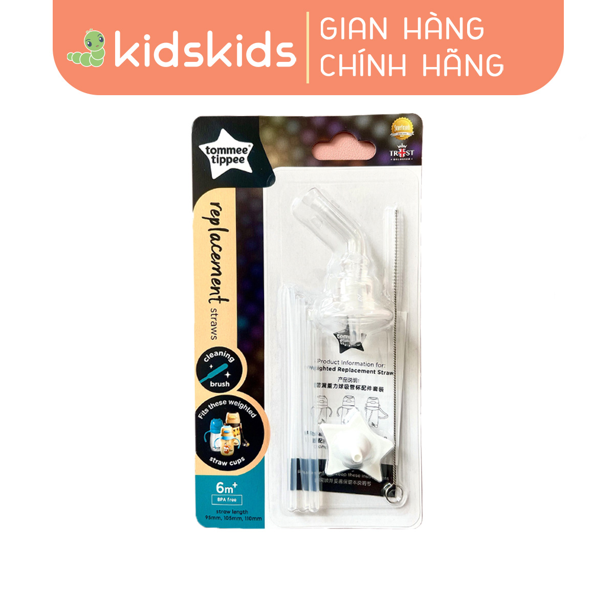 Bộ ống hút chân nặng thay thế cho bình uống nước Tommee Tippee (dùng cho bình uống nước Inox)