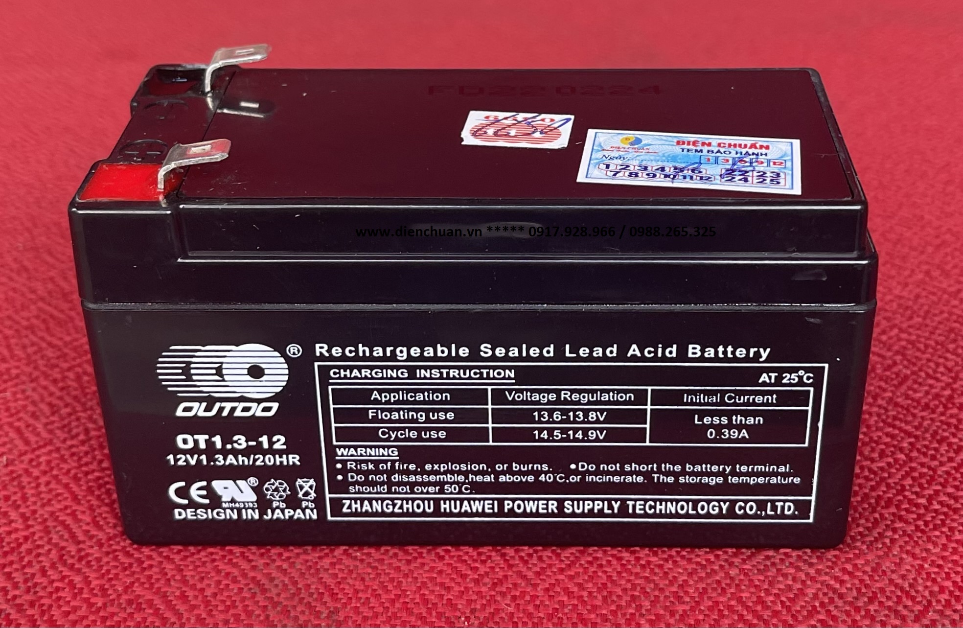 Bình ắc quy 12V 1.3Ah Outdo OT1.3-12