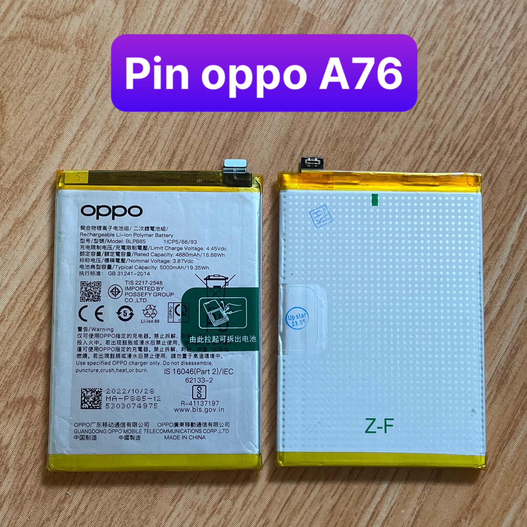 PIN OPPO A76 MÃ BLP885 (ZIN)