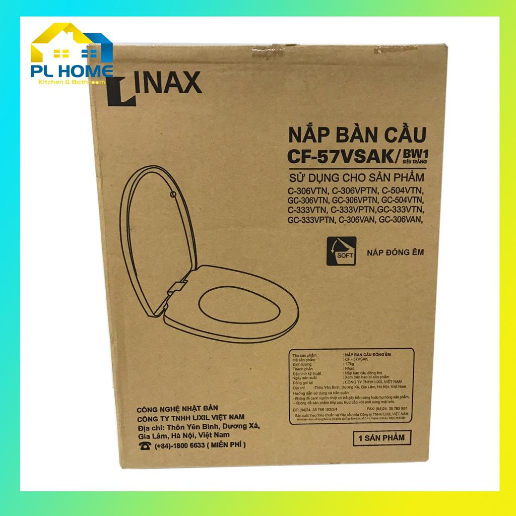 Nắp Bồn Cầu Đóng Êm INAX CF57 Trắng - Thay Thế Các Mã Bàn Cầu Inax C-306, C-504, C-333