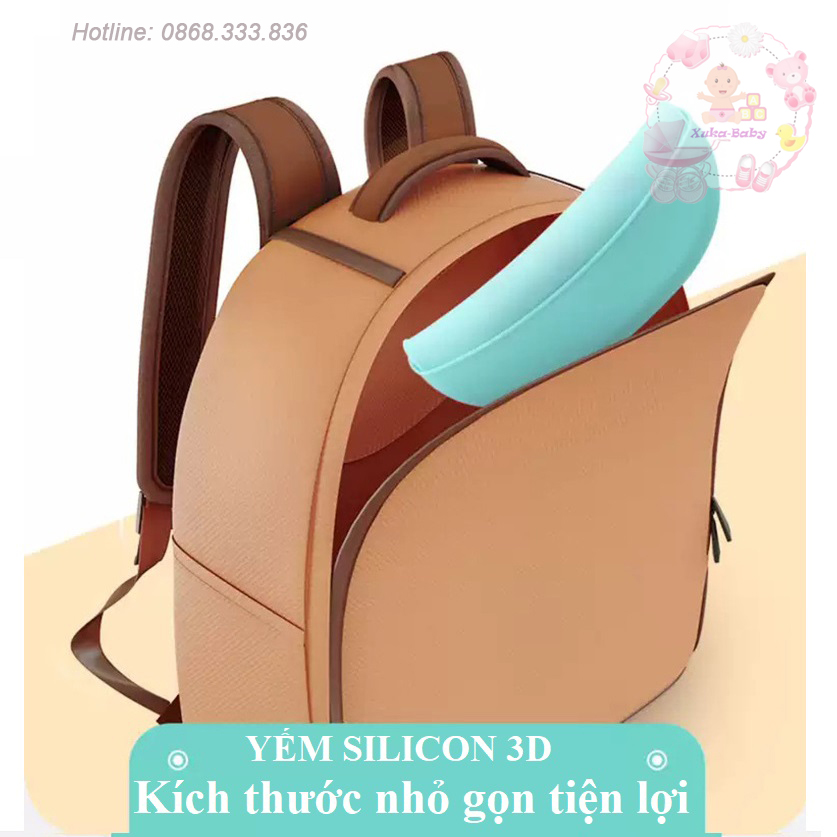 Yếm silicon 3d ăn dặm cho bé siêu nhẹ có máng hứng