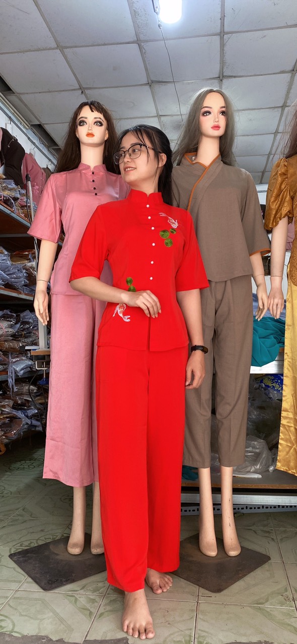 ĐỒ LAM ĐI CHÙA MẪU CÁ NGỌC VẢI LỤA NGỌC