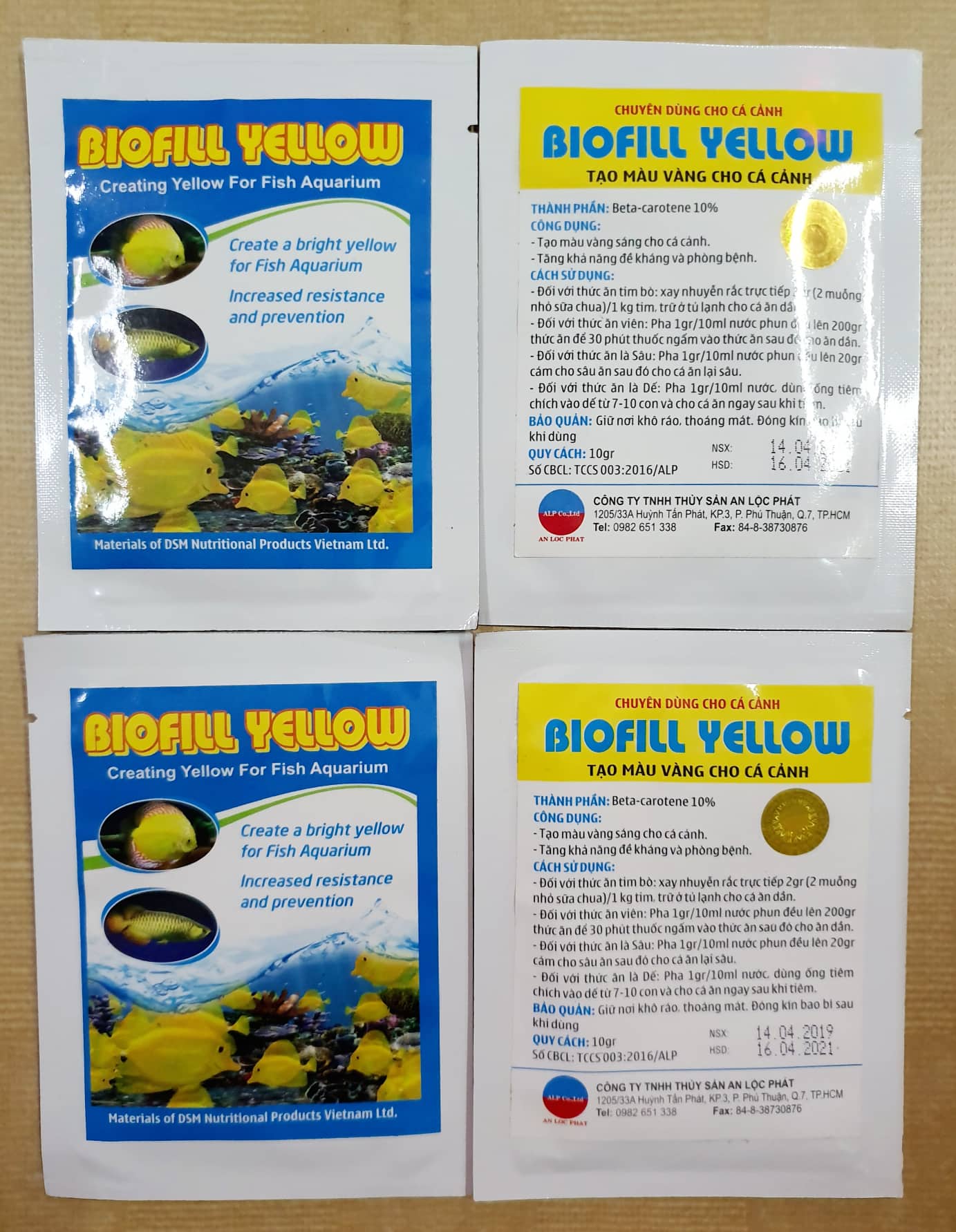 Chất tạo màu Vàng Biofill Yellow cho cá cảnh
