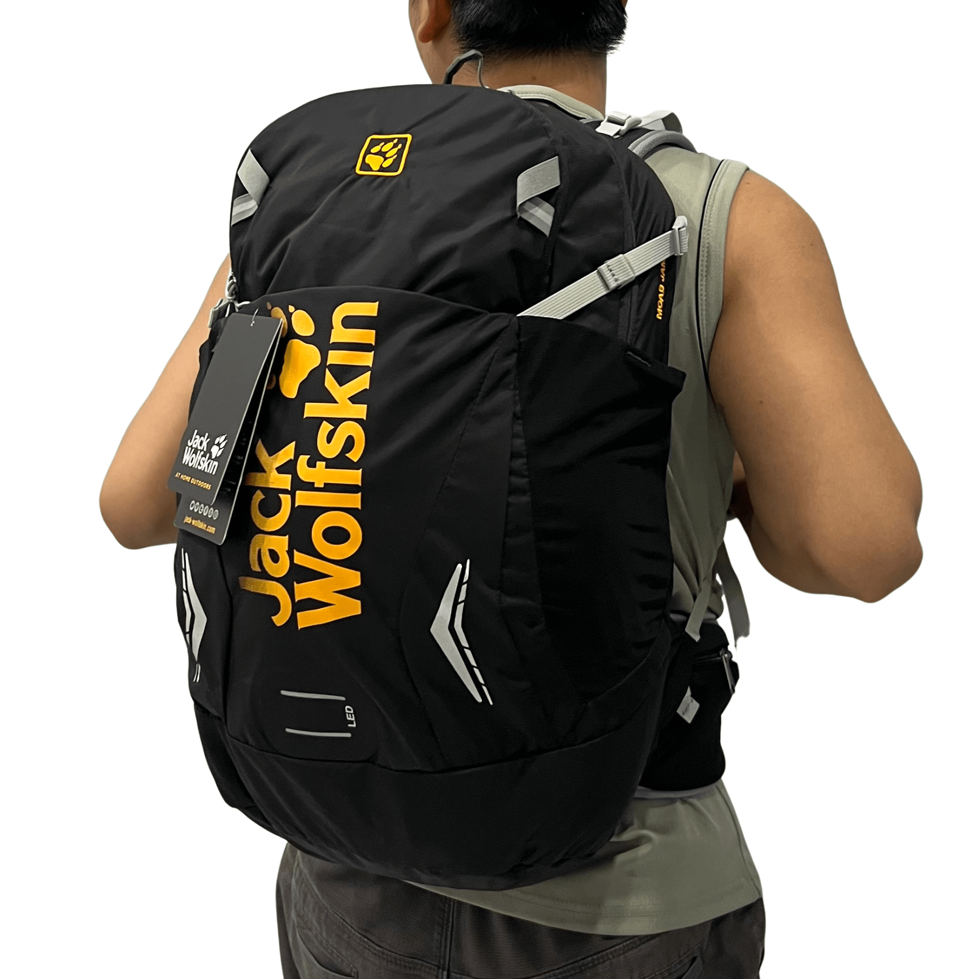 Balo Leo Núi Du Lịch JACK WOLFSKIN MOAB JAM 24 Có Đai Trợ Lực Kèm Áo Mưa Ngăn Chính Lớn Đại Lưng