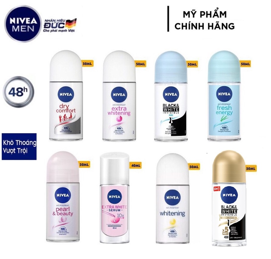 Nivea Black & White Invisible Clear 48H Protection Women's Roll-On - 50ml