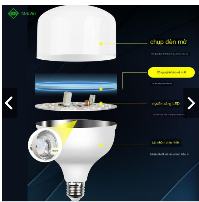 Bóng LED Trụ Nhôm Tản Nhiệt 15W LOẠI XỊN KÍN NƯỚC Siêu Sáng Chính Hãng Tiết Kiệm Điện