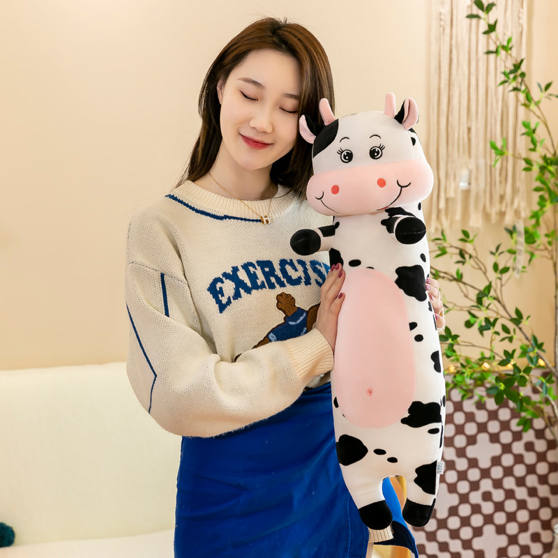 Gối ôm cho bé hình bò sữa gối nằm ngủ size lớn vải miniso cao cấp