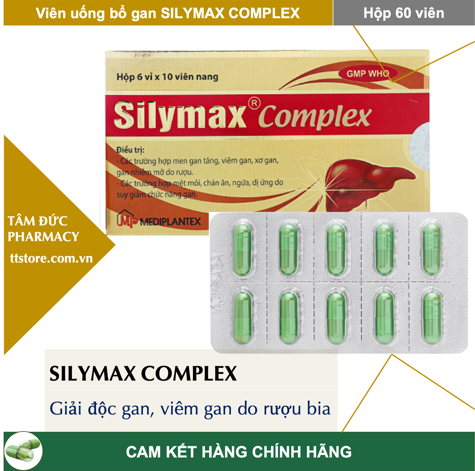 SILYMAX COMPLEX - Viên uống giải độc gan dành cho người dùng nhiều cồn sylimarin / sylimax complex