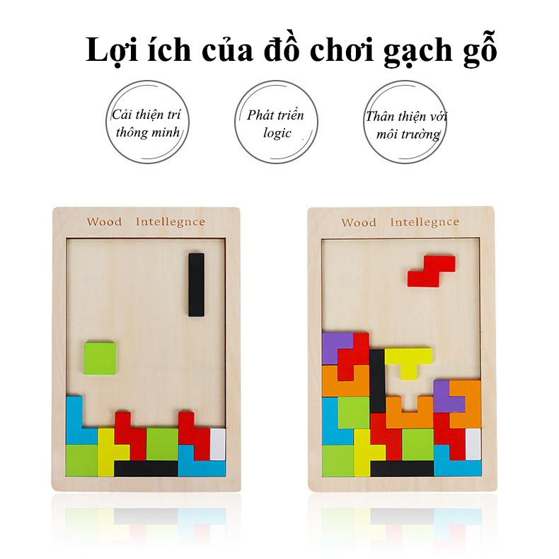 Xếp hình gỗ  thông minh cho bé