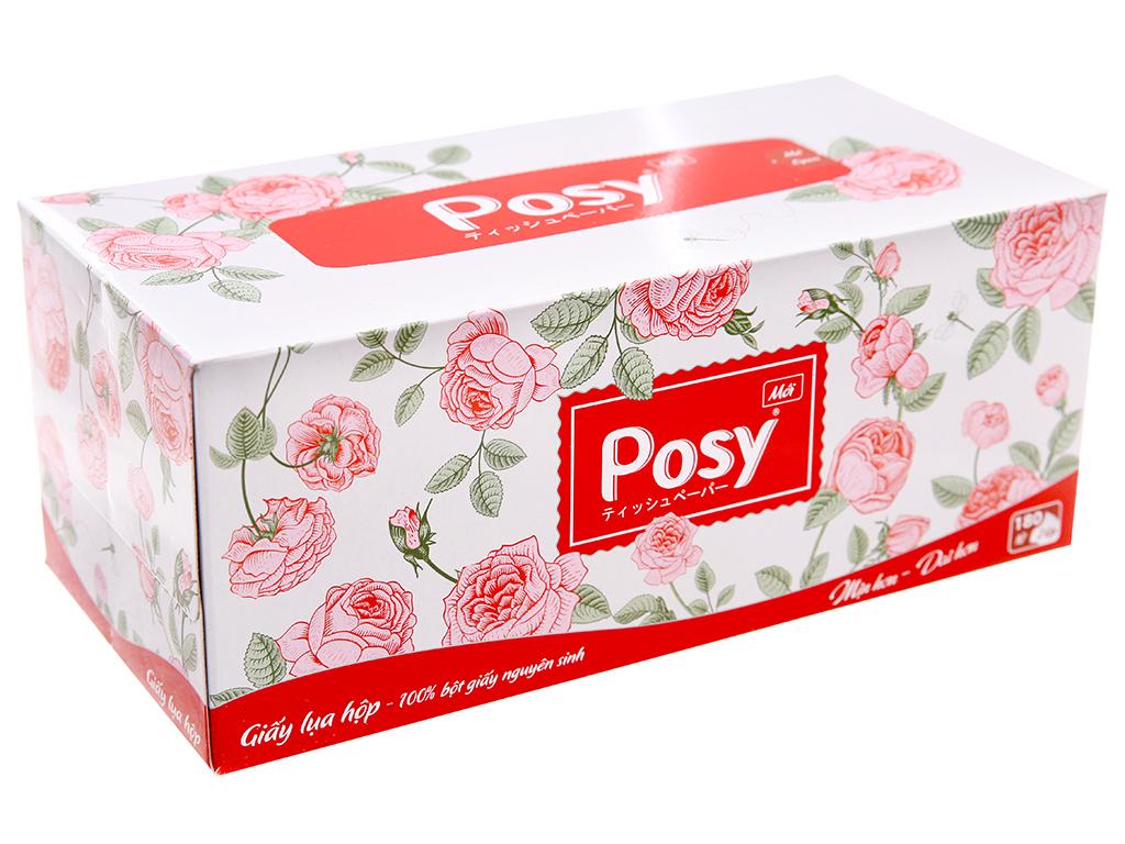 Khăn giấy lụa hộp hoa Posy 2 lớp 180 miếng/ gói ( chọn mẫu ngẫu nhiên)
