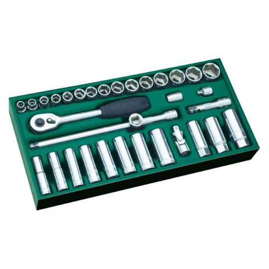 Bộ khay đầu tuýp 33 chi tiết 3/8 sata 09902