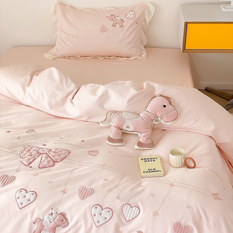 Bộ Chăn ga gối cotton ngựa con