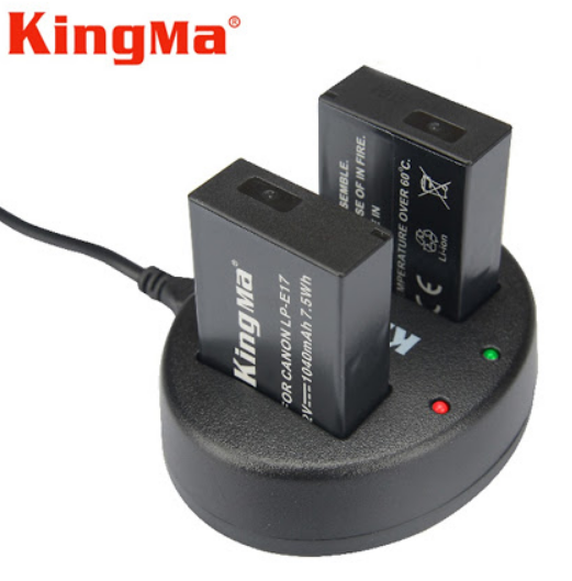 Bộ 2 pin 1 sạc đôi Kingma LP-E17
