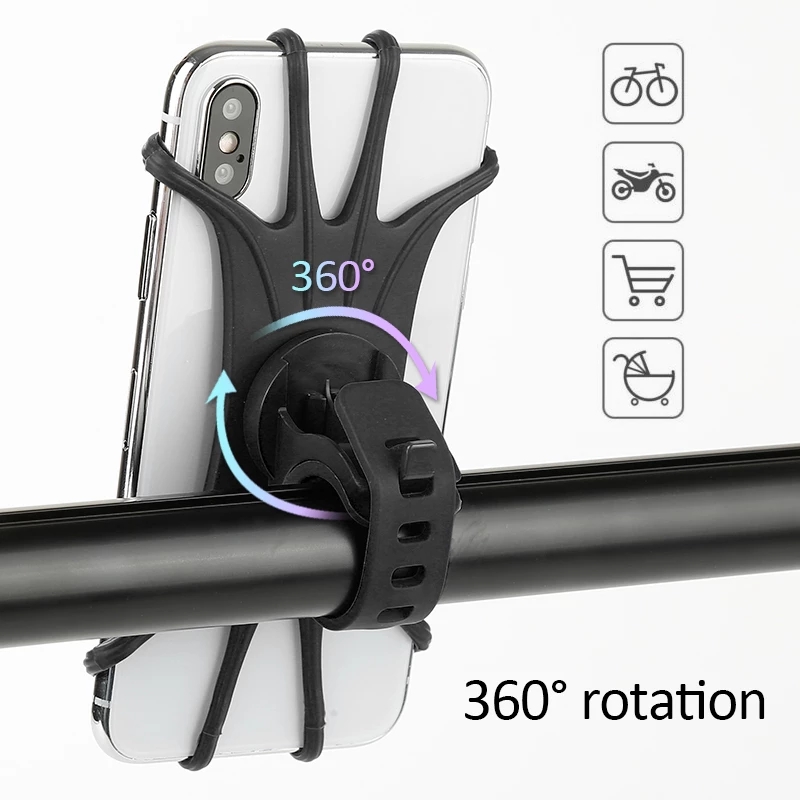 【Giao hàng địa phương】ROCKBROS Giá đỡ điện thoại dạng kẹp an toàn dễ dàng lắp chống trượt chống sốc xoay được 360 độ cực kỳ chắc chắn gắn tay lái xe đạp xe máy 4-6.5inch-INTL