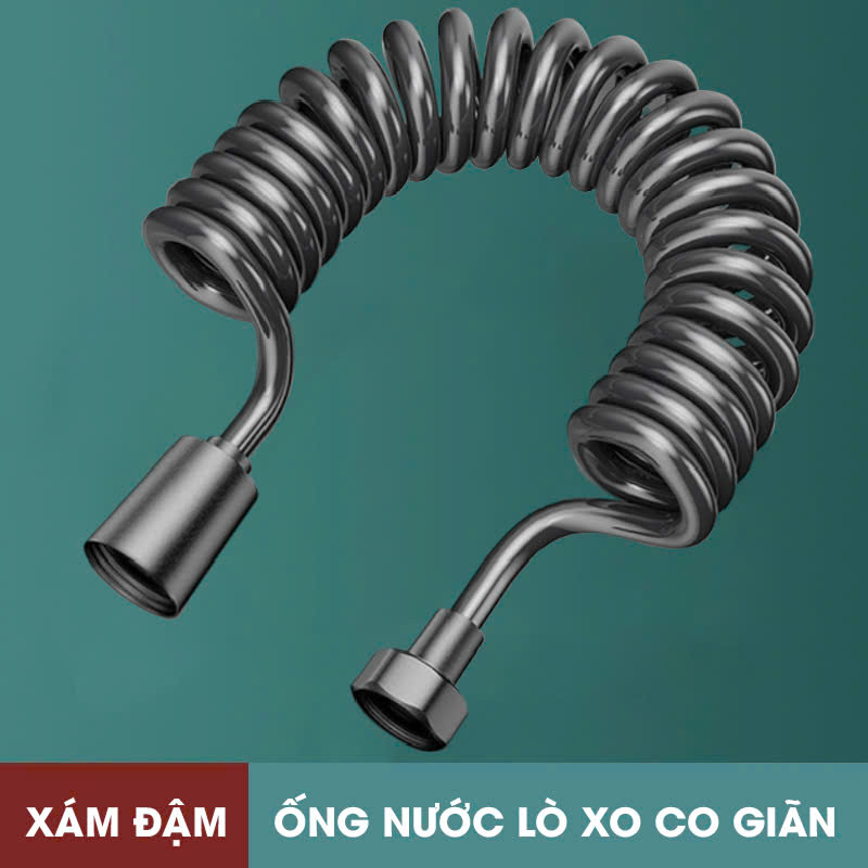 [Q. Tân Bình] Bộ Xịt vệ Sinh, Bộ Xịt Tolet Dây Lò Xo Nhựa Xám Đen