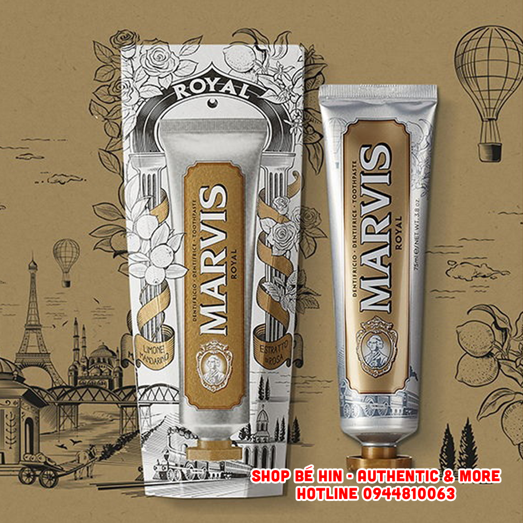 Kem đánh răng cao cấp Marvis trắng răng, khử mùi hơi thở - Hàng Châu Âu