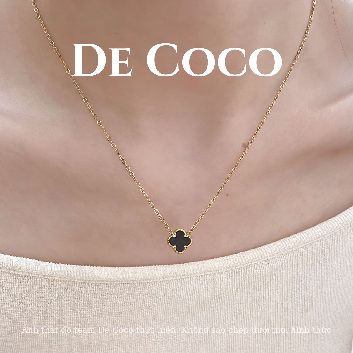 Vòng cổ, dây chuyền nữ có 4 lá Lucky Clover De Coco