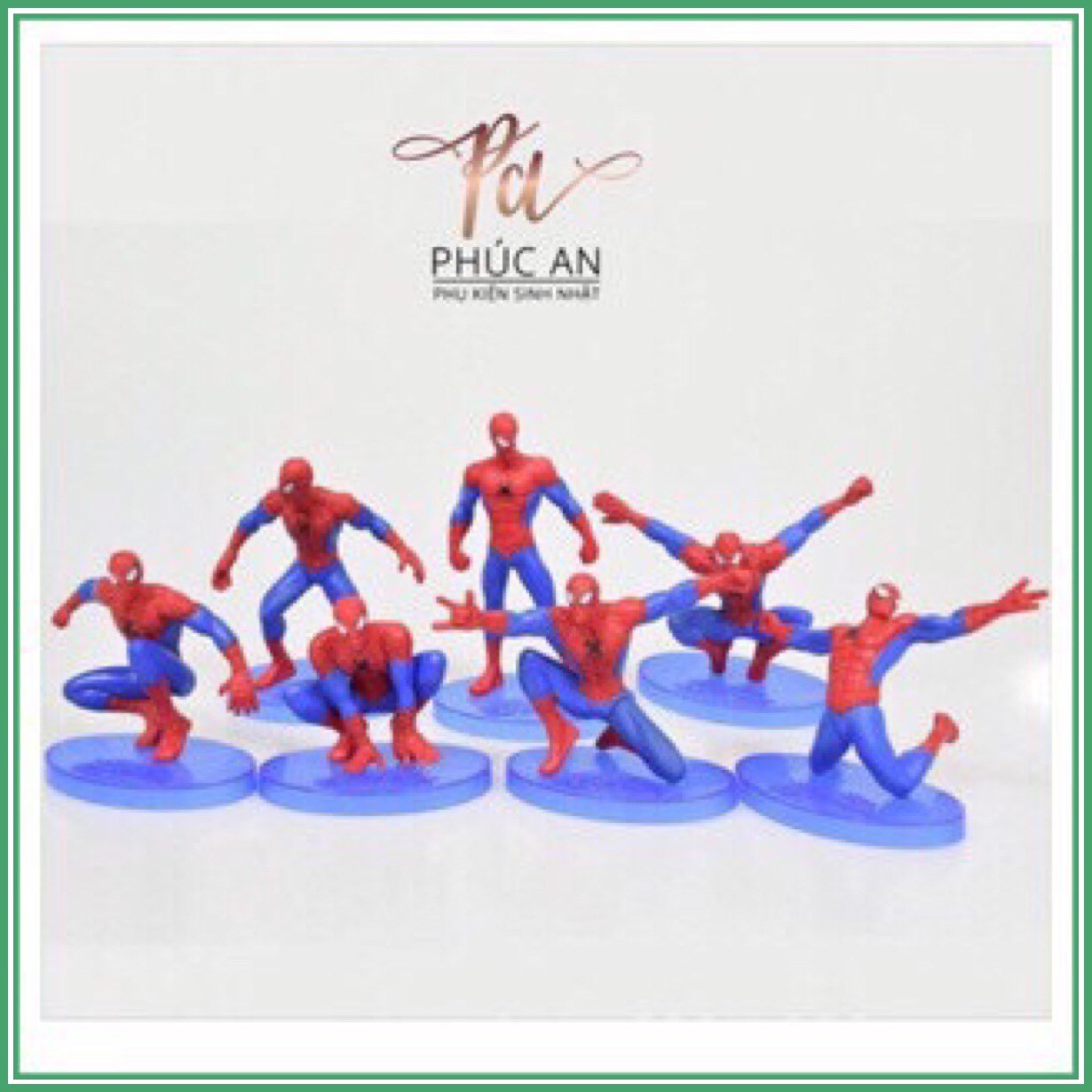 Bộ 7 người nhện nhựa mini trang trí bánh kem