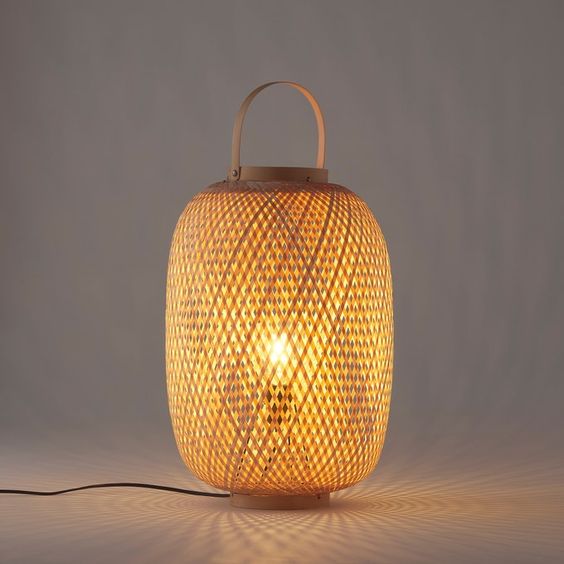 Vintage floor bamboo lamp